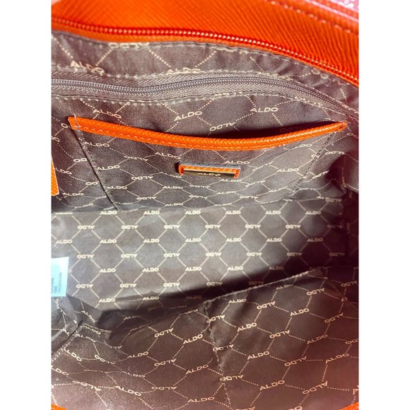 Aldo Tote, orange crossgrain leather, 14383, like NEW without tags, elegant - Picture 12 of 13